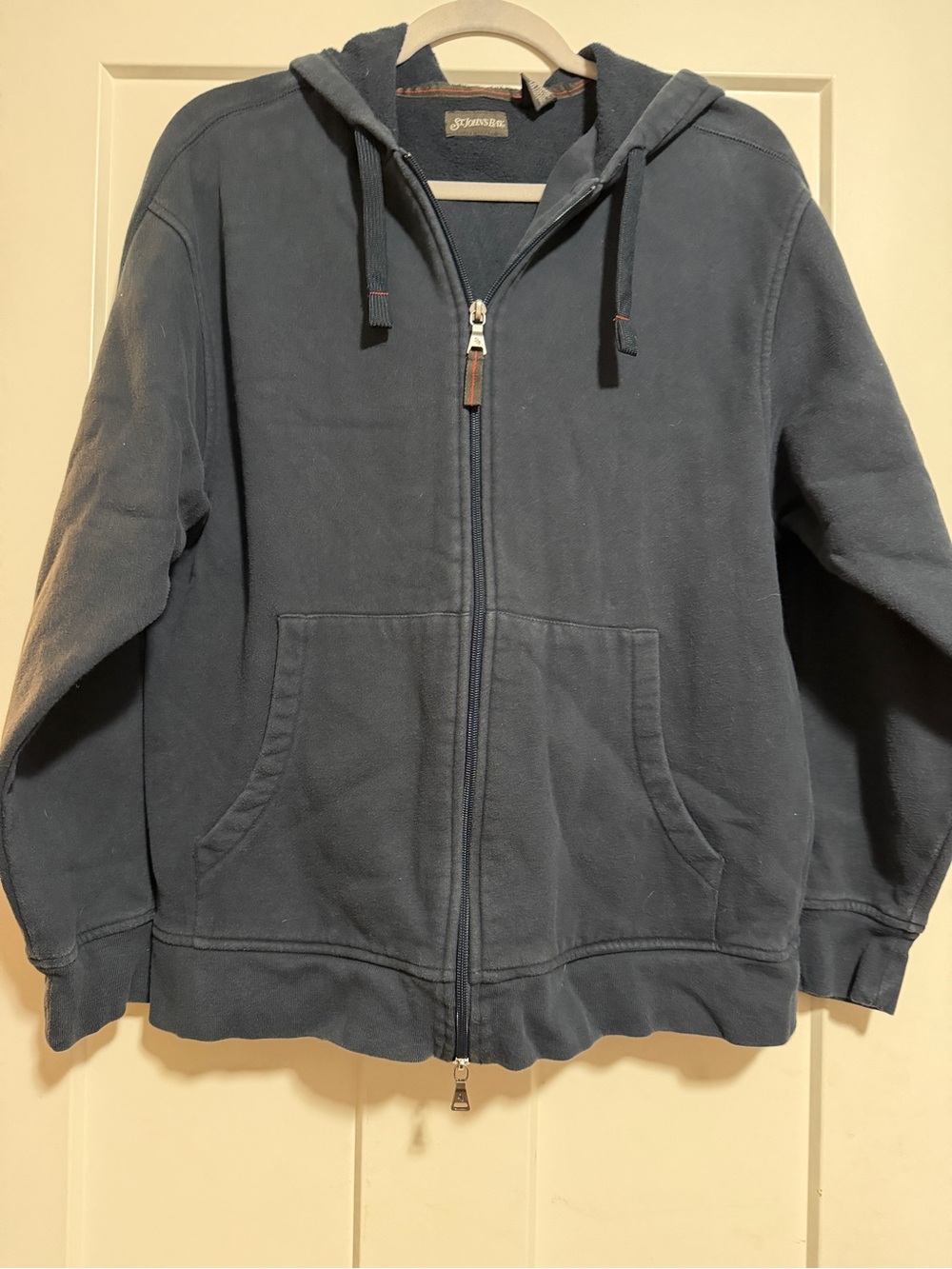 St. John's Bay Navy Zip-Up Hooded Shirt Jacket
